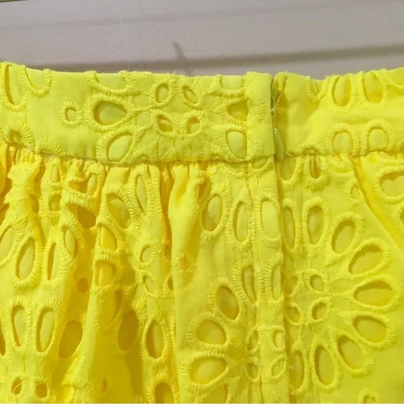 Lilly Pulitzer Leah bubble mini skirt eyelet embroidered yellow size 10 90s Y2k - Picture 8 of 9